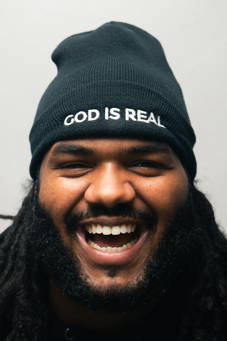 TJ53 God Is Real Cuffed Beanie